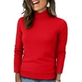 thumbnail image 1 of Dwralegc Sweaters for Women Long Sleeve Jumper Knitted Sweater Turtleneck Pullover Sweater Casual Cozy Wool Fall Winter Sweaters Red XL, 1 of 4