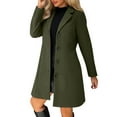 thumbnail image 1 of Dwralegc Trench Coat Jackets for Women Casual Stand Collar Wool Coats Mid Long Trench Plus Size Jackets & Coats Outerwear Balck Peacoat with Pockets Army Green M, 1 of 7