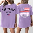 thumbnail image 1 of Dwralegc USA Short Sleeve T Shirt Women Crewneck Short Sleeve Pullover Sweatshirts American Flag Print 250 Years Of America 2026 Casual T-Shirt USA Plus Size Printed T Shirt Purple 4XL, 1 of 5