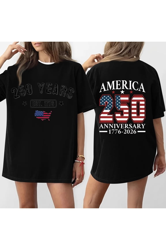 USA Short Sleeve T Shirt Women Crewneck Short Sleeve Tops American Flag Print Usa Plus Size Tee USA Casual Fabric T Shirt Black 3XL