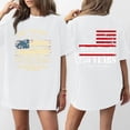 thumbnail image 1 of Dwralegc USA Short Sleeve T Shirt Women Short Sleeve USA Outfit Usa American Flag Print Plus Size T-Shirt Crewneck Casual Graphic Tee White 3XL, 1 of 5