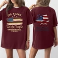 thumbnail image 1 of Dwralegc USA Short Sleeve T Shirt Women USA Short Sleeve Tops American Flag Print Patriotic Apparel Plus Size T-Shirt Crewneck Casual Printed T Shirt Wine L, 1 of 5