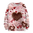 thumbnail image 1 of Dwralegc Valentine Clothes for Women Heart Print Casual Sweater Long Sleeve Crew Neck Fashion 2026 Cute Pullover Tops Pink L, 1 of 4