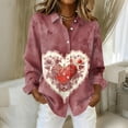 thumbnail image 1 of Dwralegc Valentines Shirt for Women Button Down Long Sleeve Clothes Lightweight Plus Heart Graphic Tops Plus Size Loose Holiday Shirts Light pink M, 1 of 5