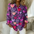 thumbnail image 1 of Dwralegc Valentines Shirt for Women Collared Long Sleeve Tops Lightweight Plus Size Heart Graphic Blouses Dressy Casual Holiday Shirts Purple S, 1 of 5