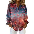 thumbnail image 1 of Dwralegc Valentines Shirt for Women Long Sleeve Collared Clothes Lightweight Plus Size Heart Graphic Tops Plus Casual Holiday Shirts Dark Blue S, 1 of 5