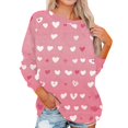 thumbnail image 1 of Dwralegc Valentines Shirts for Women Tunic Oversized Crew Neck Fashion Tops 2026 Plus Size Tshirts Heart Print Long Sleeve Tees Light pink 2XL, 1 of 6