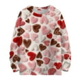 thumbnail image 1 of Dwralegc Valentines Sweater for Women Heart Print Fashion Sweaters Knitted Long Sleeve Cute 2026 Lightweight Pullover Light pink 2XL, 1 of 4