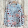 thumbnail image 1 of Dwralegc Valentines Sweater for Women Heart Print Plus Size Sweater Crew Neck Long Sleeve Lightweight Spring Casual Pullover Tops Light Blue 2XL, 1 of 4