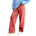 thumbnail image 1 of Dwralegc Women's Fleece Lined Sweatpants Winter Baaggy Athletic Wide Leg Sweatpants Warm Elastic Waist Drawstring Pant with Pockets Saffron M, 1 of 4