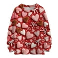 thumbnail image 1 of Dwralegc Womens Pullover Sweater Heart Print Cute Sweaters Crew Neck Long Sleeve Plus Size Spring Fashion Pullover Tops Red XL, 1 of 4