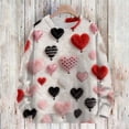 thumbnail image 1 of Dwralegc Womens Valentine Sweaters Heart Graphic Cute Sweater Crew Neck Long Sleeve Casual Spring Lightweight Pullover Tops White M, 1 of 4