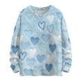 thumbnail image 1 of Dwralegc Womens Valentine Sweaters Heart Graphic Cute Sweaters Knitted Long Sleeve Plus Size Spring Casual Sweater Tops Light Blue S, 1 of 4