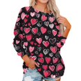 thumbnail image 1 of Dwralegc Womens Valentine Tops Tunic Oversized Crew Neck Plus Size Tops 2026 Fashion Tshirts Heart Print Long Sleeve Tees Black M, 1 of 6
