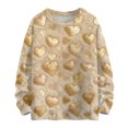 thumbnail image 1 of Dwralegc Womens Valentines Day Sweater Heart Graphic Cute Sweaters Crew Neck Knitted Fashion Valentine Plus Size Pullover Yellow S, 1 of 4