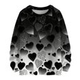 thumbnail image 1 of Dwralegc Womens Valentines Day Sweater Heart Graphic Lightweight Sweaters Long Sleeve Knitted Plus Size Valentine Cute Pullover Black 2XL, 1 of 4