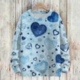 thumbnail image 1 of Dwralegc Womens Valentines Day Sweater Heart Graphic Plus Size Sweater Long Sleeve Knitted Lightweight Valentine Casual Pullover Sweatershirt Sky Blue L, 1 of 4
