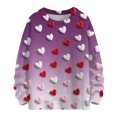 thumbnail image 1 of Dwralegc Womens Valentines Day Sweater Heart Print Cute Sweater Crew Neck Knitted Fashion Valentine Lightweight Sweater Tops Light Purple S, 1 of 4