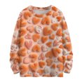 thumbnail image 1 of Dwralegc Womens Valentines Day Sweater Heart Print Cute Sweater Long Sleeve Knitted Fashion Valentine Lightweight Pullover Sweatershirt Orange XL, 1 of 4