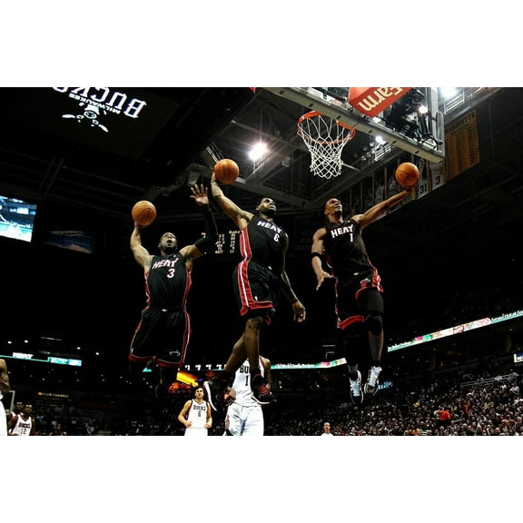 Dwyane Wade Chris Bosh Basketball  Print Photo Poster