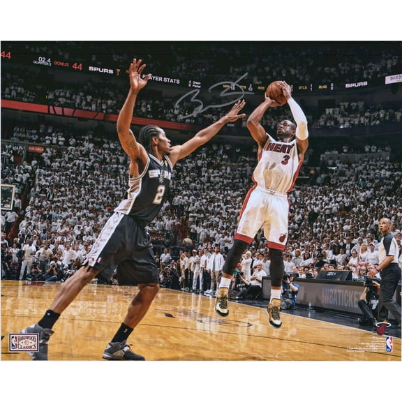 Dwyane Wade Miami Heat Autographed 16" x 20" 2013 NBA Finals Shot vs, San Antonio Spurs Photograph - Fanatics Authentic Certified