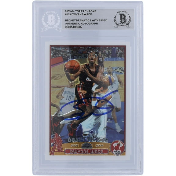 Dwyane Wade Miami Heat Autographed 2003-04 Topps Chrome #115 Beckett Fanatics Witnessed Authenticated Rookie Card - Fanatics Authentic Certified
