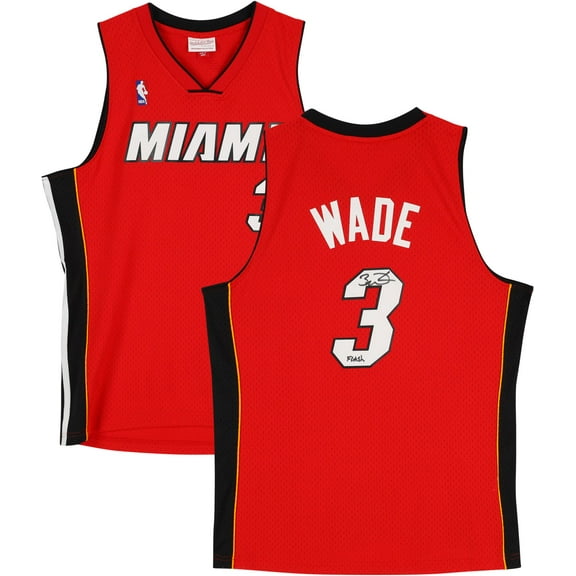 Dwyane Wade Miami Heat Autographed Mitchell & Ness Red 2005-06 Swingman Jersey with "Flash" Inscription - Fanatics Authentic Certified