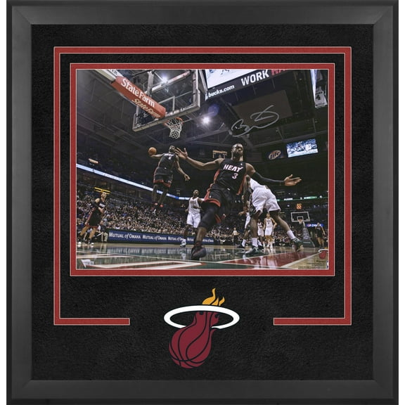 Dwyane Wade Miami Heat Deluxe Framed Autographed 16" x 20" Alley-Oop to Lebron James Photograph - Fanatics Authentic Certified