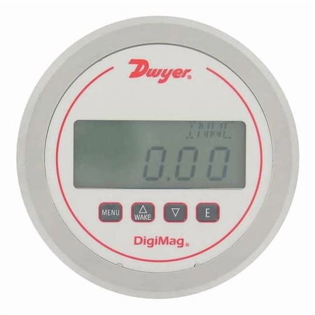Digital Differential Pressure Gauge, 5 in Dial, 0.125 in Tubing, Center Back Location