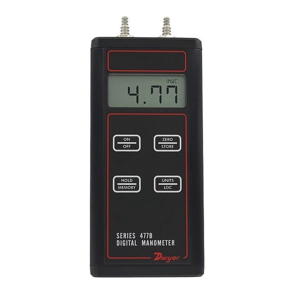 Handheld digital manometer, 0 to 20" w.c. (0 to 4.982 kPa)