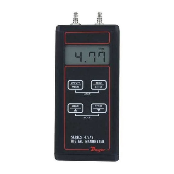 Digital manometer, range 0-10.00 psi, air velocity/flow modes.