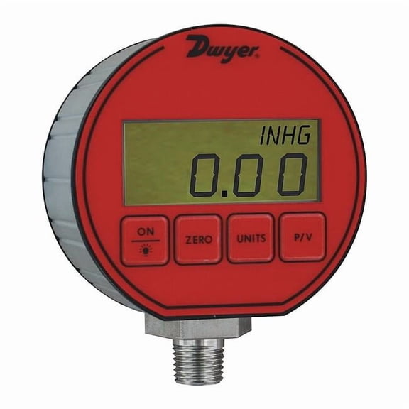Dwyer Instruments Digital Compound Gauge,3" Dial Size,Red DPG-020