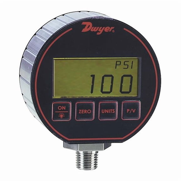 Dwyer Instruments Digital Pressure Gauge,3" Dial Size,Blk DPG-102