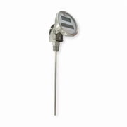 Digital solar-powered bimetal thermometer, range -58 to 302 Degrees F, 18 stem.