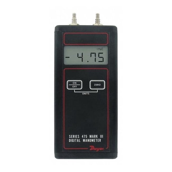 Dwyer Instruments Handheld Digital Manometer,4 Digit LCD 475-000-FM