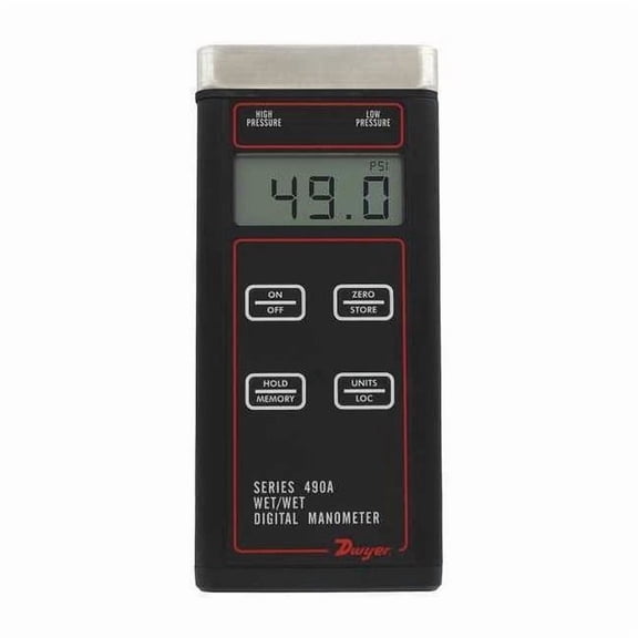 Wet/Wet handheld digital manometer, 0 to 30 psi (0 to 206.9 kPa) 490A-2