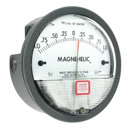 Dwyer Pressure Gauge,1 In to 0 to 1 In H2O 2302