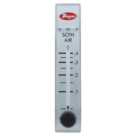 Dwyer Rate-Master Flowmeter, RMA-1-SSV, 4% Acc, .05-.4 SCFH air, SS Valve, PC Body J101