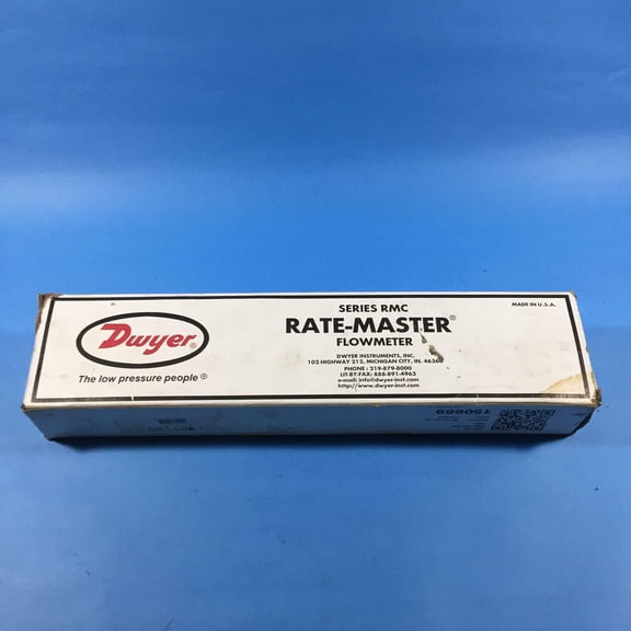 Dwyer Rate-Master Flowmeter, RMC-104-SSV, 2% Acc, 40-400 SCFH air, SS Valve, PC Body J101