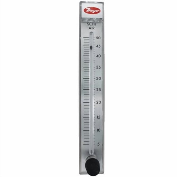 Dwyer Rate-Master Flowmeter, RMC-108-SSV, 2% Acc, 180-1800 SCFH air, SS Valve, PC Body CA3