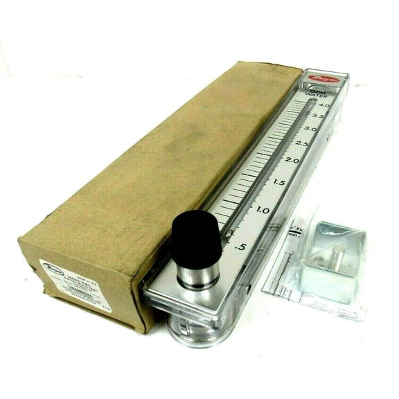 Dwyer Rate-Master Flowmeter, RMC-143-SSV, 2% Acc, .4-4 GPM Water, SS Valve, PC Body J101