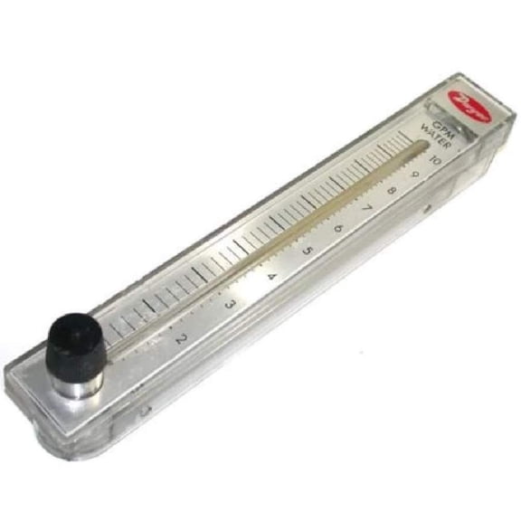 Dwyer Rate-Master Flowmeter, RMC-145-SSV, 2% Acc, 1.2-10 GPM Water, SS Valve, PC Body J101