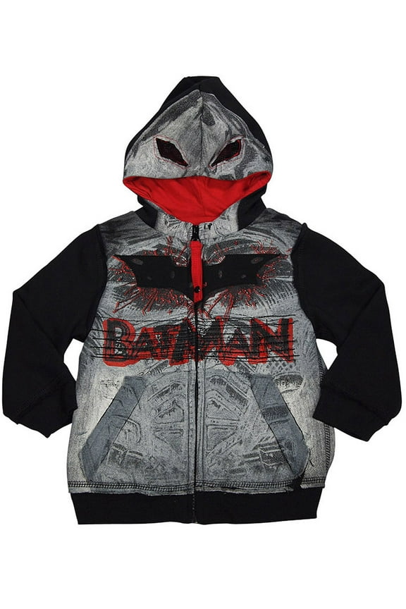 - Little Boys Long Sleeve Sweatshirt Jacket 33330-2T (black grey batman)