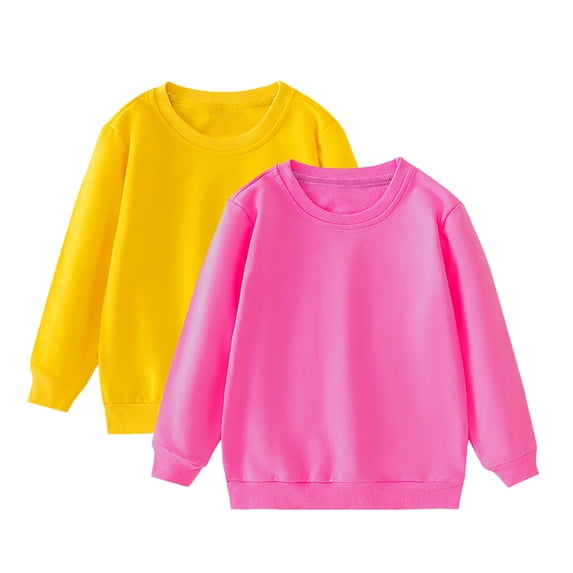 DxhmoneyHX 2 Pack Toddler Boy Clothes Soft Comfy Cotton Long Sleeve Blouses Going Out Tops Fashion Solid Crewneck Sweatshirt Fall Outfits Size 3 Years