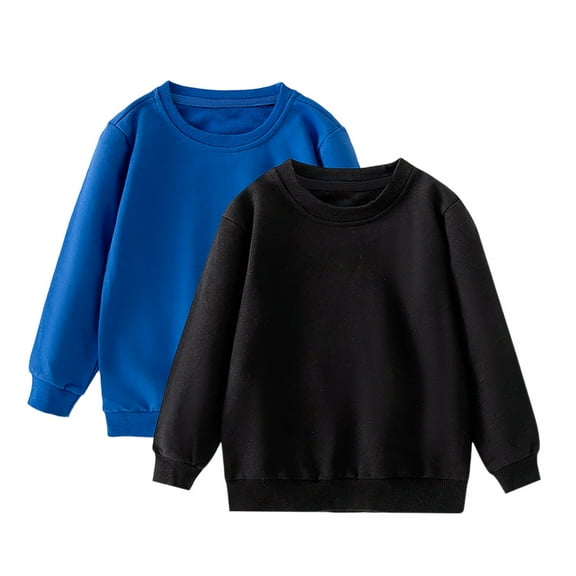 DxhmoneyHX 2 Pack Toddler Boy Clothes Soft Comfy Cotton Long Sleeve Blouses Going Out Tops Fashion Solid Crewneck Sweatshirt Fall Outfits Size 6 Years