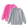 thumbnail image 1 of DxhmoneyHX 2 Pack Toddler Girls Clothes Fashion Solid Going Out Tops Crewneck Sweatshirt Soft Comfy Cotton Long Sleeve Blouses Fall Outfits Size 4 Years, 1 of 7