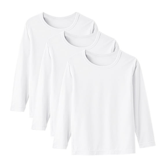 DxhmoneyHX 3 Pack Boys Girls T-Shirts Fall Toddler Long Sleeve Round Neck Basic Layer Undershirts Tops Comfy Soft Tee Shirt 1-15 Years