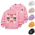 thumbnail image 1 of DxhmoneyHX Christmas Sweatshirts for Girls Xmas Letter Printed Long Sleeve Graphic Tees Holiday Cute ​Bow Going Out Tops Festival Outfits Size 5 Years, 1 of 6