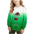 thumbnail image 1 of DxhmoneyHX Christmas Sweatshirts for Kids Cute Fashion ​Plaid Long Sleeve Graphic Tees Casual Loose Going Out Tops Festival Outfits Size 11 Years, 1 of 7