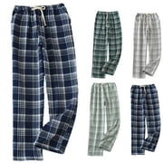 DxhmoneyHX Clearance Men's Pajama Pants Cotton Flannel Plaid Lounge Bottoms Super Soft Pajama Pants Casual Sleep Pants